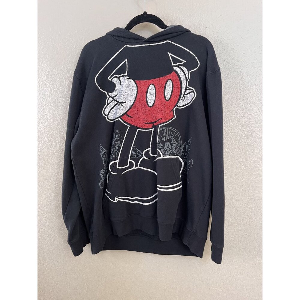 Disney Parks Mickey Mouse Black Hoodie Size XL With 3D Ears Disneyland Resort